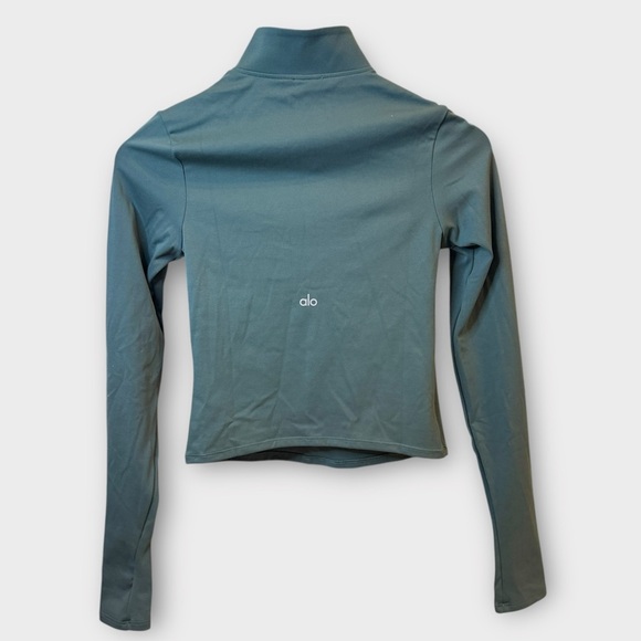 Alo Yoga SoftSculpt Precision ¼ Zip Long Sleeve – Size S (Olive Green) - Picture 9 of 9